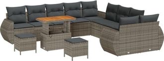 vidaXL Vidaxl - Garden Sofa Set with Cushion 13 pcs Grey 90 x 55 x 71 cm