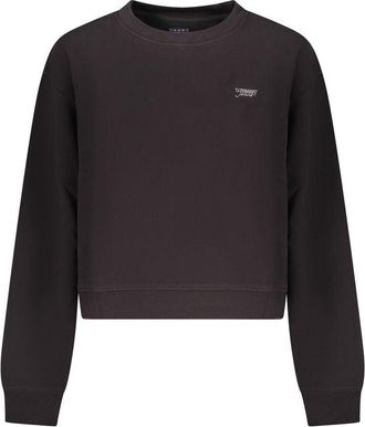 Tommy Hilfiger Zwarte Katoenen Vrouwen Sweatshirt