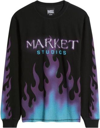 Market Through the Flames Thermal T-Shirt in Black at Nordstrom, Size Xx-Large