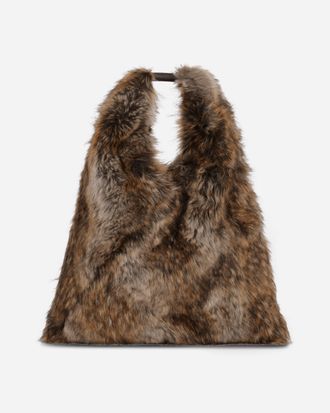 Maison Margiela Faux Fur Japanese Bag Brown