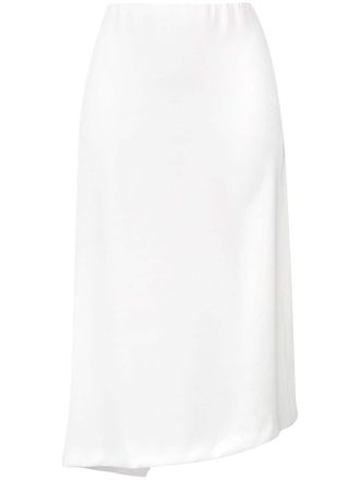 Poiret asymmetric midi skirt - women - Polyethylene - 40 - White