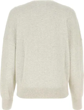 Isabel Marant Womens Melange Sand Cotton Blend Marisans Sweater Grey Exterior: Wool Maglieria