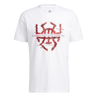 adidas Mens adidas Basketball Series Spida Logo Printing Sports Short Sleeve White T-Shirt HG4418