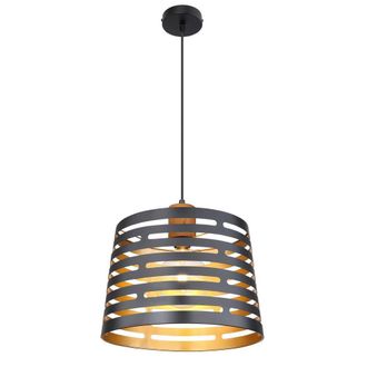 Netlighting Ablona 35cm Cylindrical Pendant Ceiling Light Matt Black 1x E27