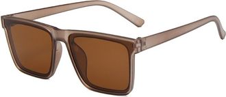 Generic Large Frame Mens Outdoor Sunglasses Vacation Womens Sports Commuter Sun Glasses(Brown)