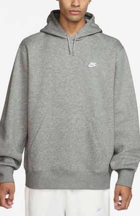 Nike Club Fleece Pullover Hoodie in Dark Grey Heather/Light Grey at Nordstrom Rack, Size Medium