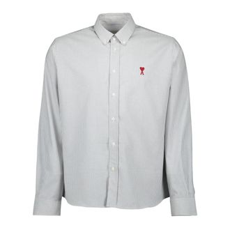 Ami Gestreept Hart Vriend Overhemd - Heren - Casual Overhemden - Blauw - S - Katoen - Overhemden