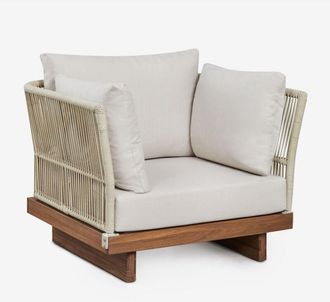 Sklum Sklum - Sill&oacute;n De Jard&iacute;n En Madera De Acacia Y Cuerda Trenzada Dailin
