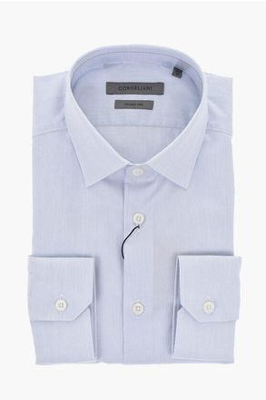 Corneliani Hairline-Pattern Cotton Wrinkle-Free Shirt size 39