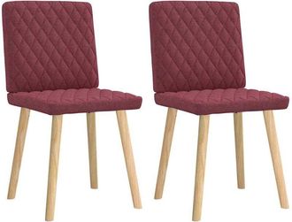 vidaXL Sillas de comedor 2 unidades tela rojo tinto Vidaxl