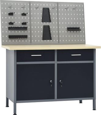 vidaXL Vidaxl - Banco De Trabajo Con Tres Paneles De Pared