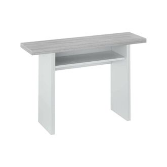 Dmora Mesa extensible imitaci&oacute;n madera blanca, hormig&oacute;n 120x35h77 cm