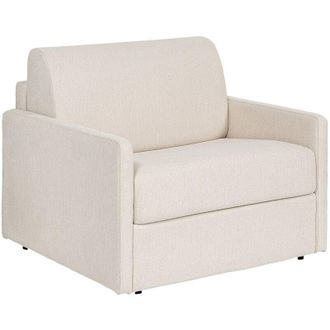 Vente-Unique Vente-unique - Poltrona letto a ribalta Materasso 14 cm in Tessuto Beige - calife
