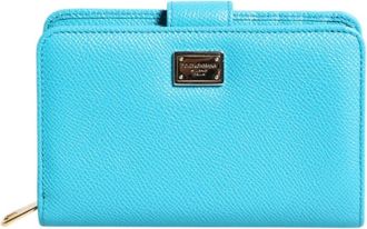 Dolce & Gabbana Patentleren Bifold Clutch Portemonnee - Dames - Portefeuilles - Blauw - ONE Size - Leer - Accessoires