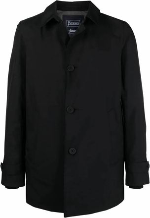 Herno Mens Button-Up Shirt Jacket In Black