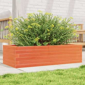 vidaXL Vidaxl - Jardinera De Madera Maciza Pino Marr&oacute;n Cera 90x40x23 Cm