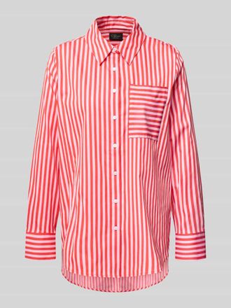 s.Oliver Black Label Oversized Hemdbluse aus Baumwoll-Mix in Rot, Gr&ouml;&szlig;e 34