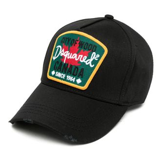 Dsquared2 Caps, unisex, Black, Size: ONE SIZE Embroidered Baseball Cap