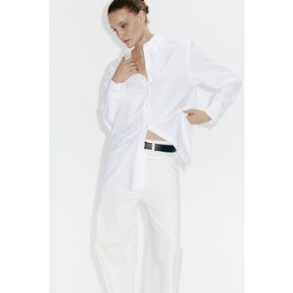 H&M Oxford Shirt in White at Nordstrom, Size Xx-Large