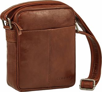 STILORD Nilo Elegant Small Leather Shoulder Bag Brown Mens Crossbody Bag - Genuine Leather Satchel Bag Messenger Bags 8.3-Inch Tablet with Many Pockets for Ca