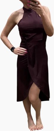 Ted Baker Womens TED BAKER LD99 WMD-BETYEL Halter Neck Dress With Twist Waist Wine Party Tops New - Red - Size: TED 2/ uk10