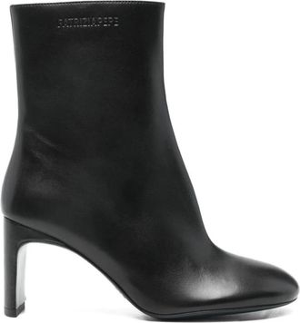 Patrizia Pepe 80mm Leren Laarzen - Dames - Laarzen met Hak - Zwart - 40 EU - Leer - Schoenen