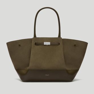 DeMellier Lena Mahfouf x The New York in Fern Suede Leather Shoulder bag