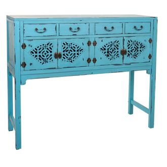 Wanderlust Deco Recibidor-consola de madera azul 120x40x102