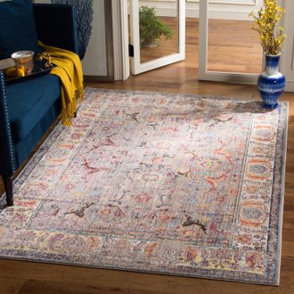 Safavieh Bristol Machine Made Area Rug, Grey / Light Grey Traditional Style Easy Care