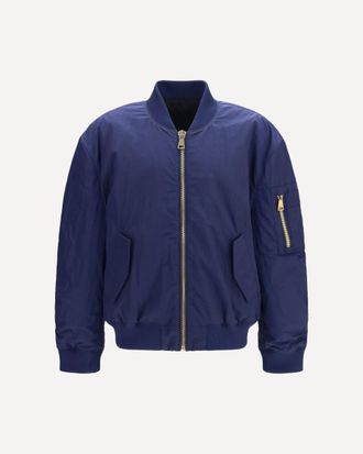 Balmain Nylon Bomber Jacket with embroidered back logo Male 50