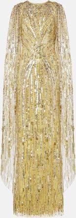 Jenny Packham Abito lungo Elio con cristalli e pailettes