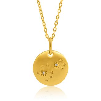 MAX + STONE Vermeil Sagittarius Zodiac Pendant Necklace with White Sapphire Accents