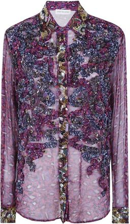 Dries Van Noten Purple Regular Abstract Shirt