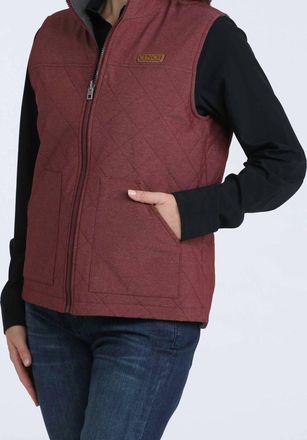 Cinch Womens Reversible Vest In Burgundy