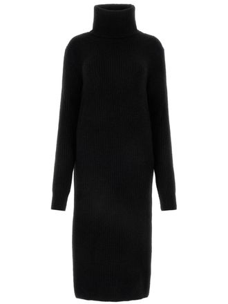 Saint Laurent Geribbelde jurk - Zwart