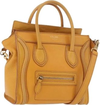 Celine Pre-owned Mini Hand Bag - Dames - Vintage Mini Tas - Geel - ONE Size - Leer - Vintage