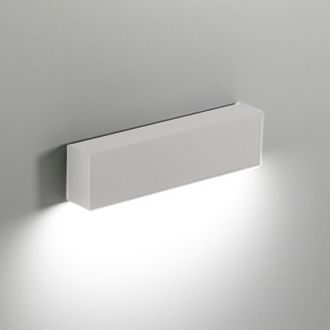 Zafferano Slat Lampada Da Parete Led 4w Ip65 Rettangolare In Alluminio Pressofuso Bianco Opaco Per Illuminazione DInterni Ed Esterni Dimensioni 18x4.5x3 Cm