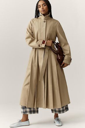 Damson Madder Sofia Pleated Trench Coat Jacket