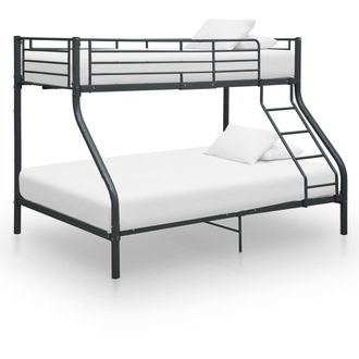 Berkfield Home Bunk Bed Frame Black Metal 140x200 cm/90x200 cm