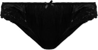 Dolce & Gabbana Zijde Slip met Kantinzettingen - Dames - Onderbroek - Zwart - 2XL - Satijn - Ondergoed