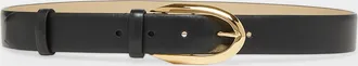 Givenchy Round Buckle Leather Belt, 30mm