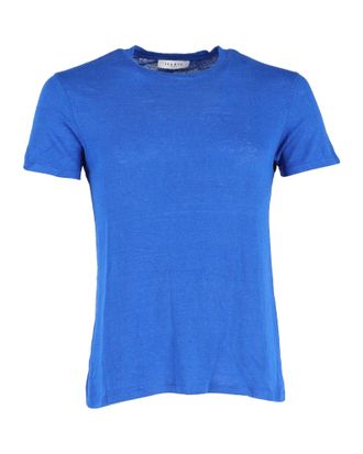 Sandro Sandro Paris T-shirt met ronde hals in blauw linnen
