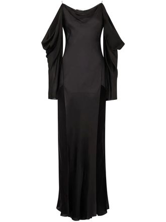 Roberto Cavalli Abito lungo in seta - Nero
