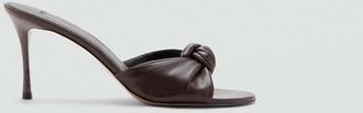 Mango Sandali tacco spillo nodo cioccolato - Donna - 35 - MANGO