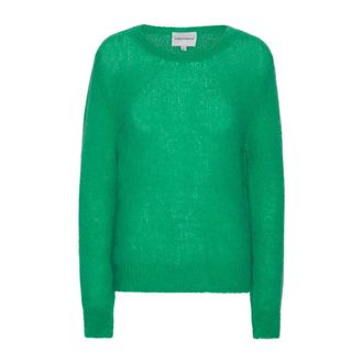 Americandreams Ulla O Neck Gebreide Pullover - Dames - Ronde hals truien - Groen - L - Wol - Truien & Vesten
