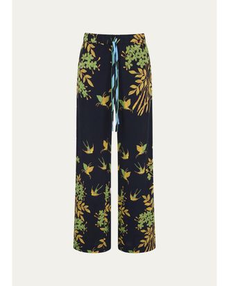 Diane Von F&uuml;rstenberg Verick Floral Wide-Leg Pants