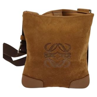 Loewe Pre-owned Suede shoulder-bags - Dames - Pre-owned - Bruin - Maat: ONE Size Su&egrave;de