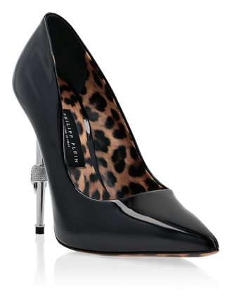 Philipp Plein Skull Heel Patent Leather Pumps