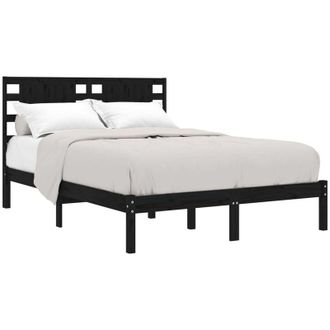 vidaXL Vidaxl - Estructura De Cama De Madera Maciza De Pino Negra 140x190 Cm