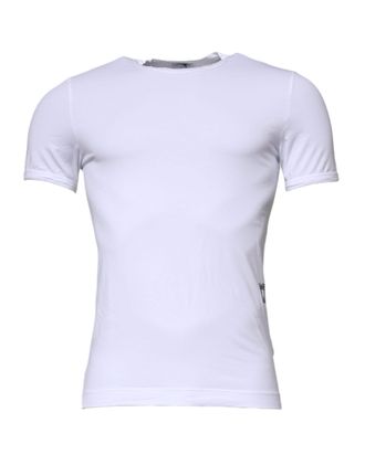 Dolce & Gabbana White Cotton Stretch Crewneck Underwear Mens T-shirt